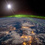 Ireland, United Kingdom and Scandinavia on a moonlit night under an amazing aurora.