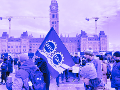 Public Service Alliance of Canada Striking in front of Parliament